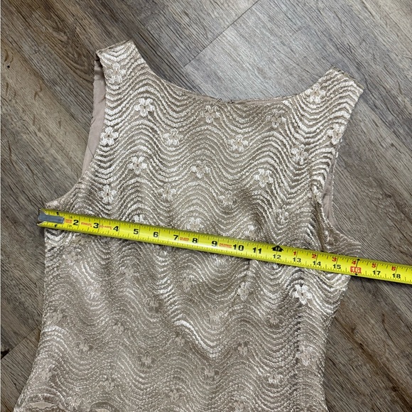 Cachet • 2 Piece Champagne Lace Satin Gown - Picture 3 of 16